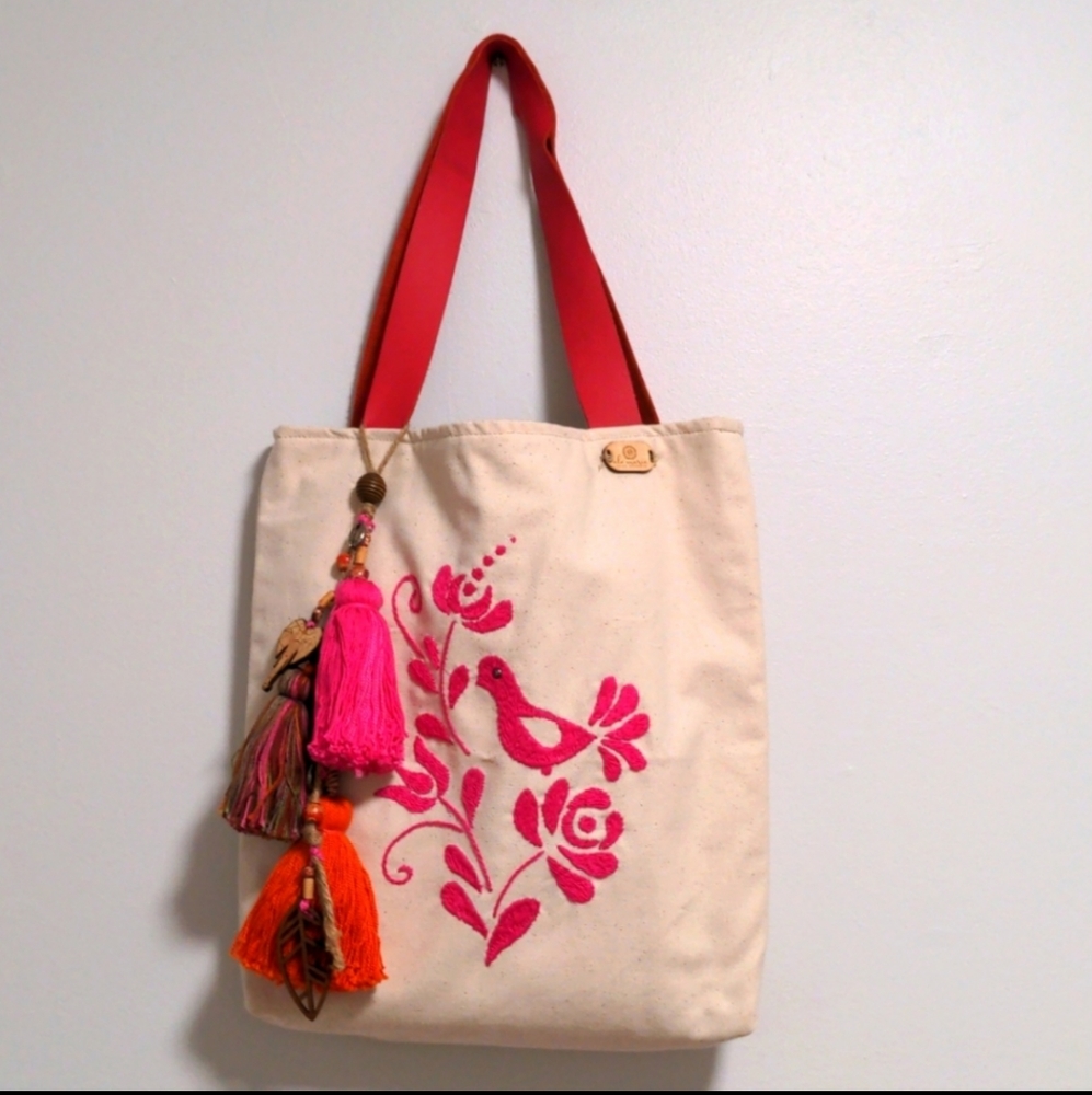 Handmade Authentic Mexican handbag Made in Mexico. Aztec inspired embroidery